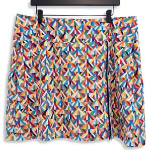 Kinona Golf Skort Womens XXL Colorful Print Zip Athletic Pickleball Tennis Skirt